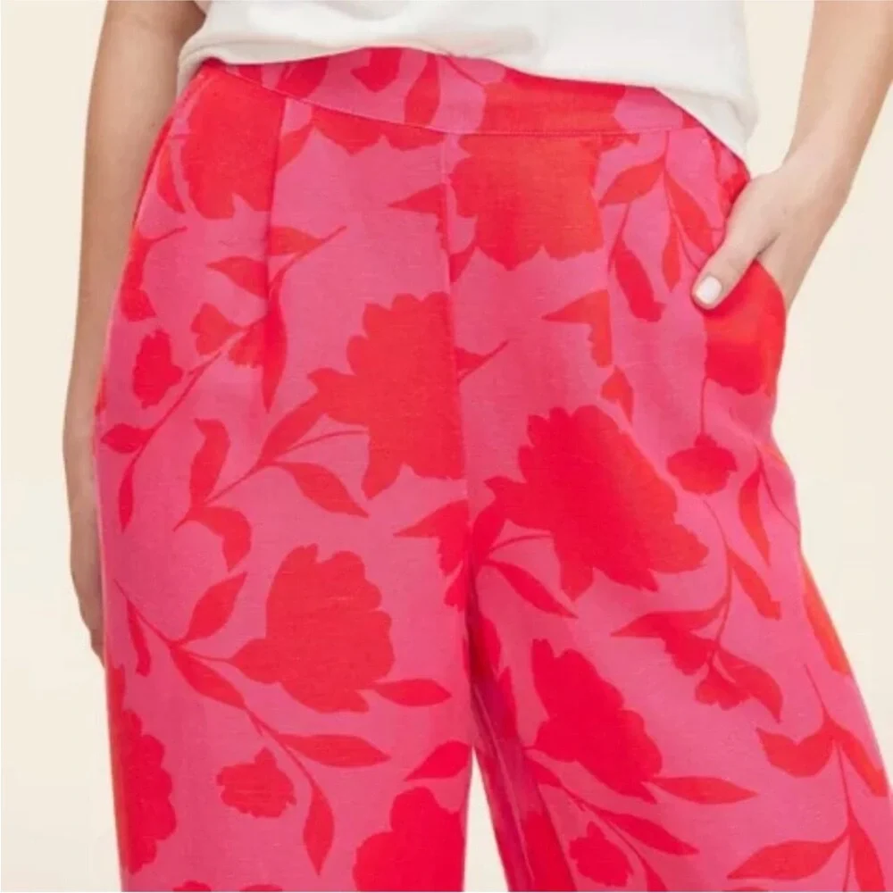 XS - Kate spade x target Floral Red Wide-Leg trouser Pants - Picture 4 of 6